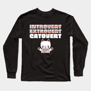 Introvert Extrovert Catovert Long Sleeve T-Shirt